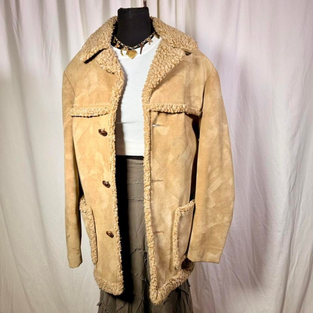 Vintage Fingerhut‎ Fashions Shearling-Style Coat (Made in USA) Size M-L